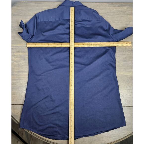 s.Oliver Slim Fit Short Sleeve Button Down Shirt Navy Blue Size 41 Cotton Blend - Picture 5 of 7